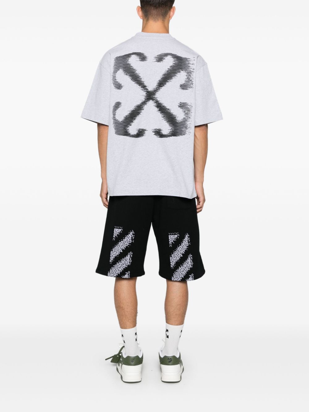 Off-white Off White "sporty Bermuda Shorts With Embroidered Arrow In Black