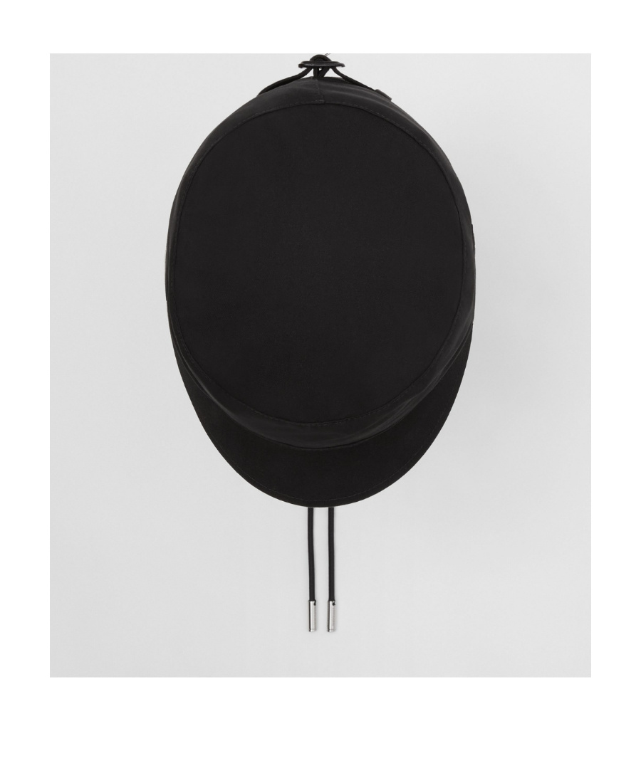 Burberry Monogram Gabardine Cap In Black