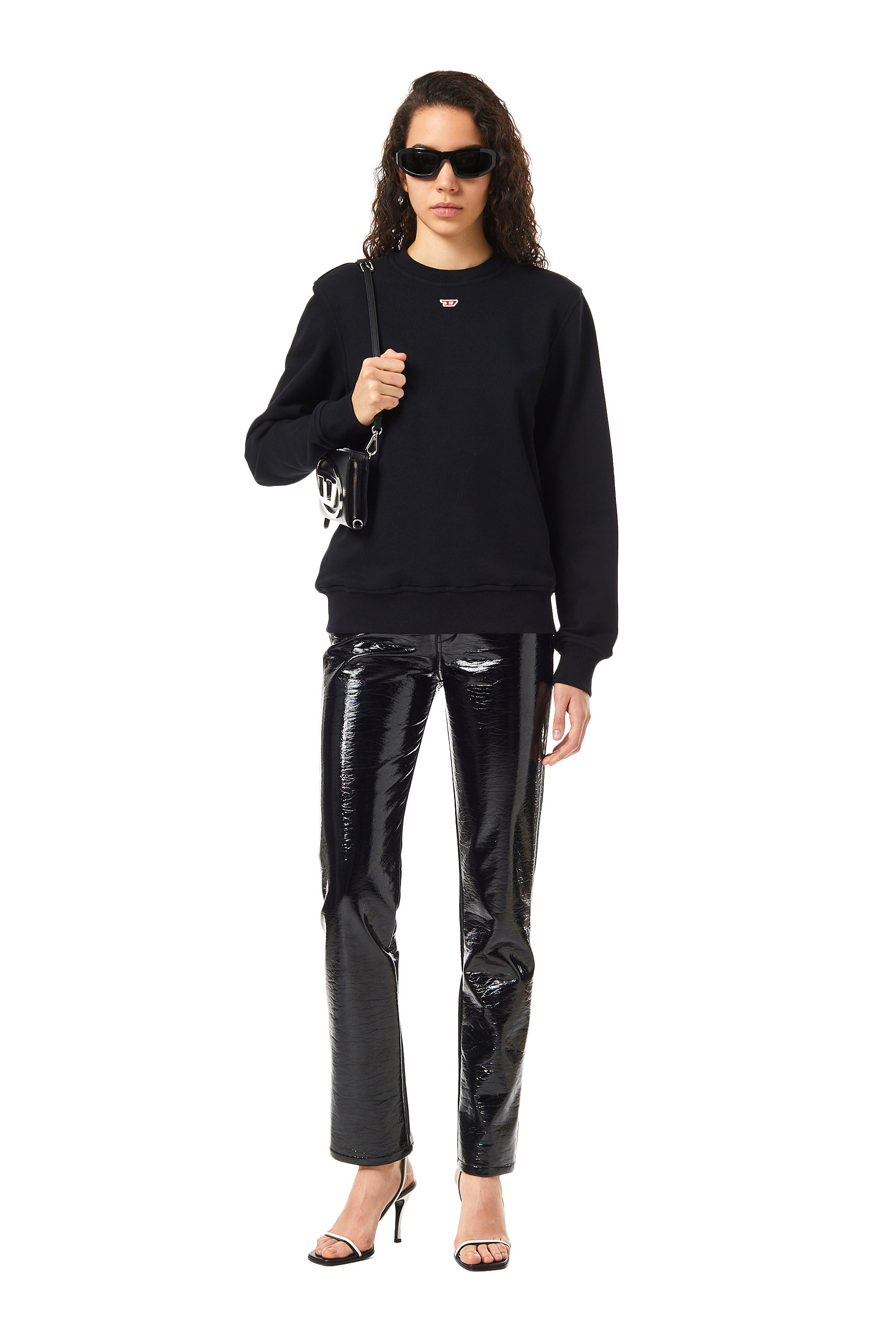 Diesel D-logo Cotton Sweatshirt In Black