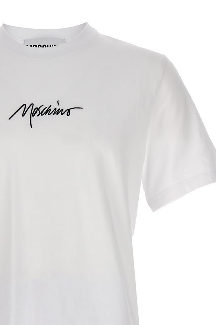 Moschino Logo Pattern T-shirt In White
