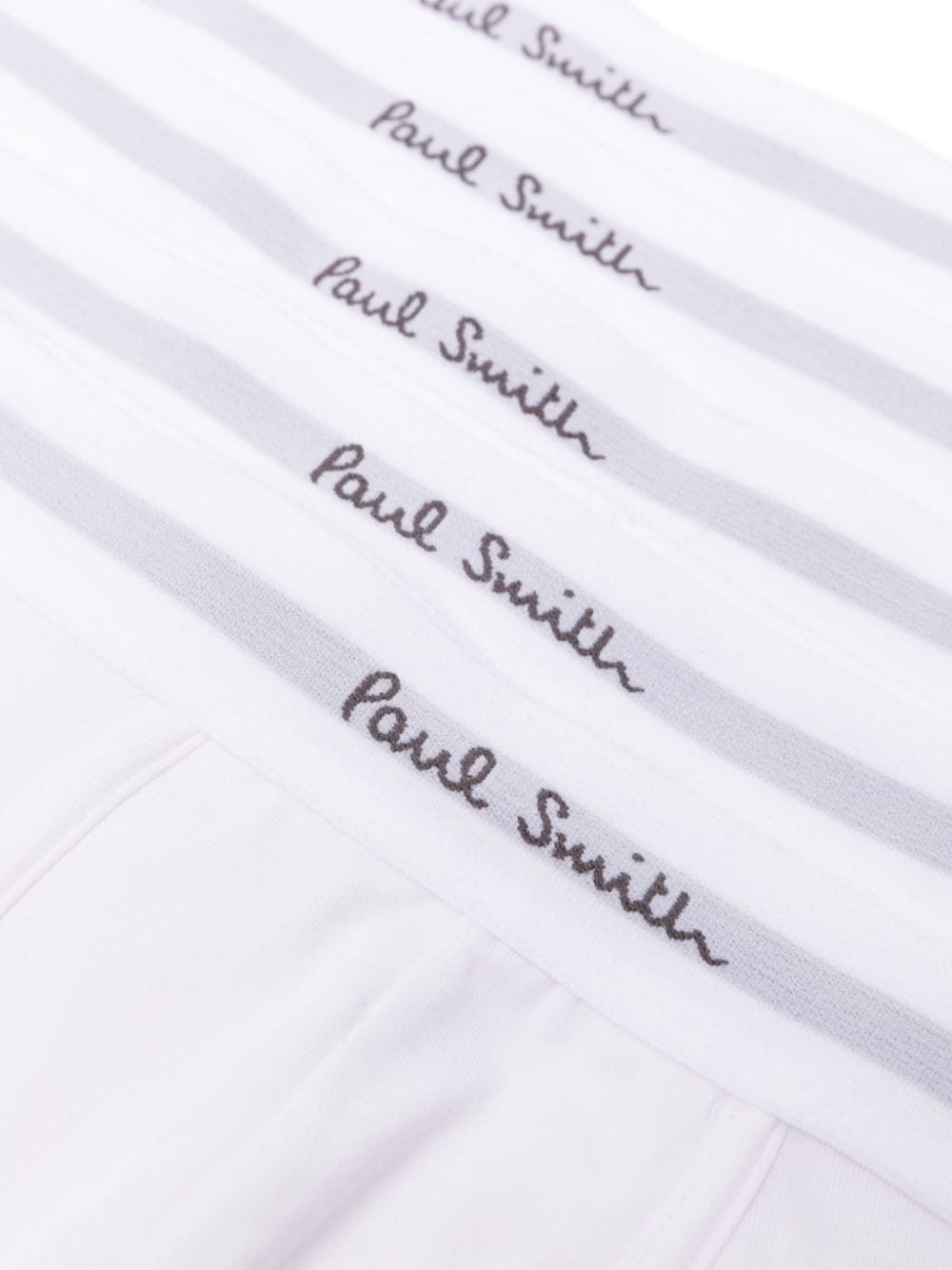 Paul Smith Logo-print Organic Cotton Boxers (pack Of Five) In White