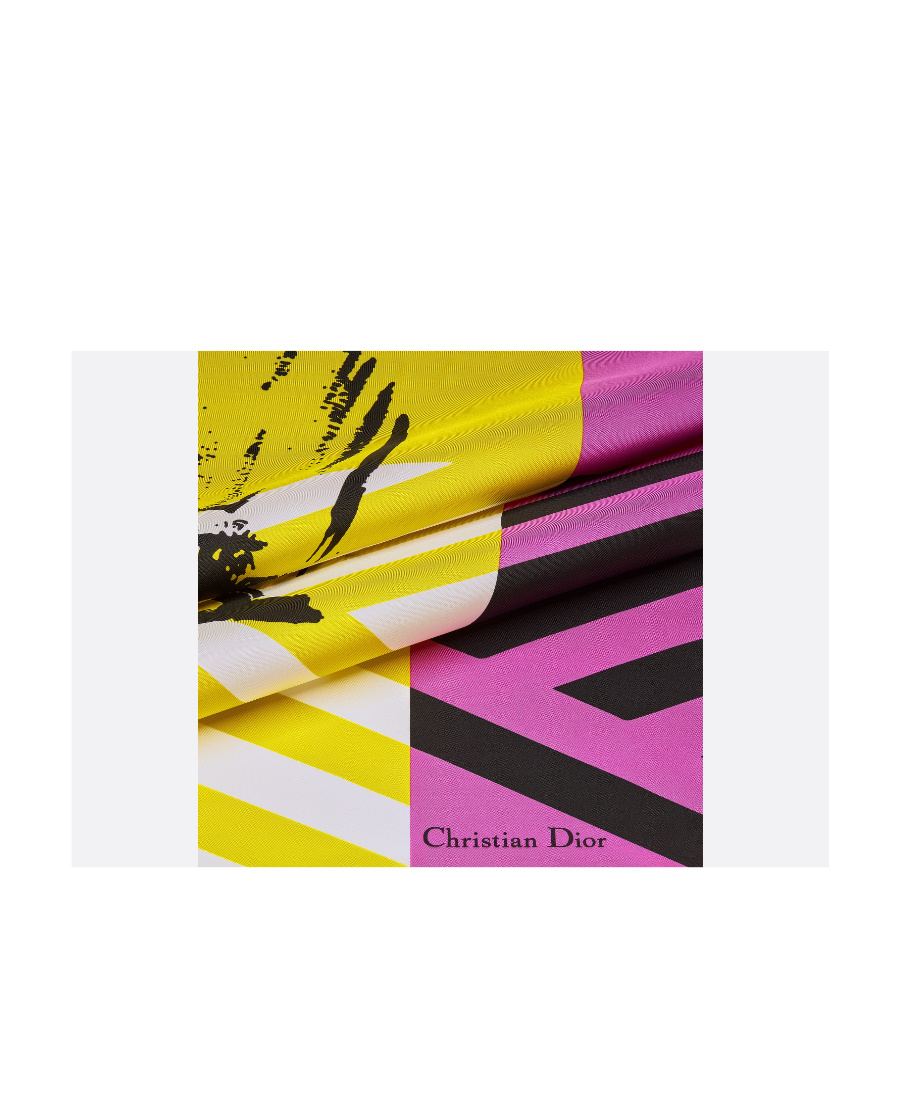 Dior Printed Silk Scarf In Purple
