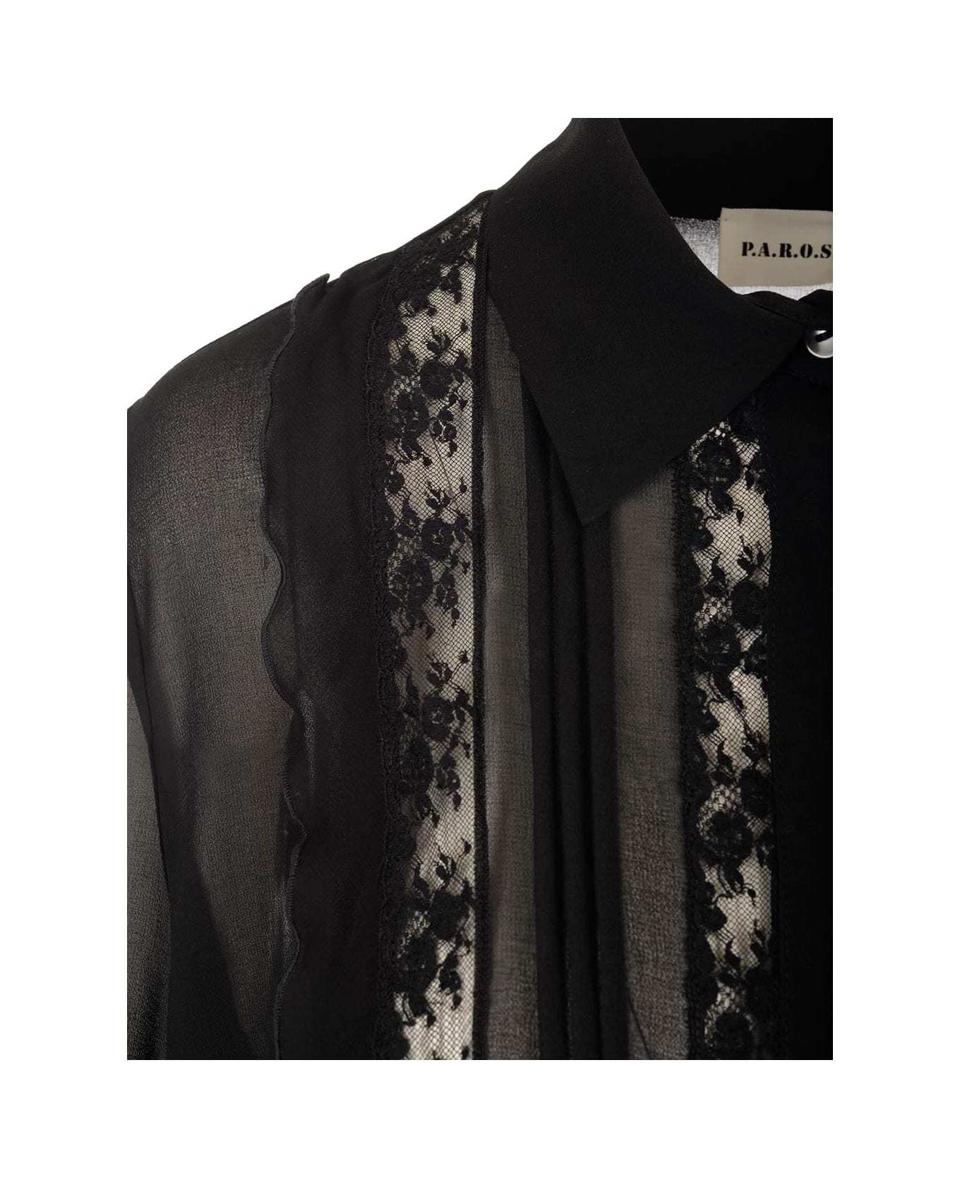 P.a.r.o.s.h Long-sleeved Shirt In Black