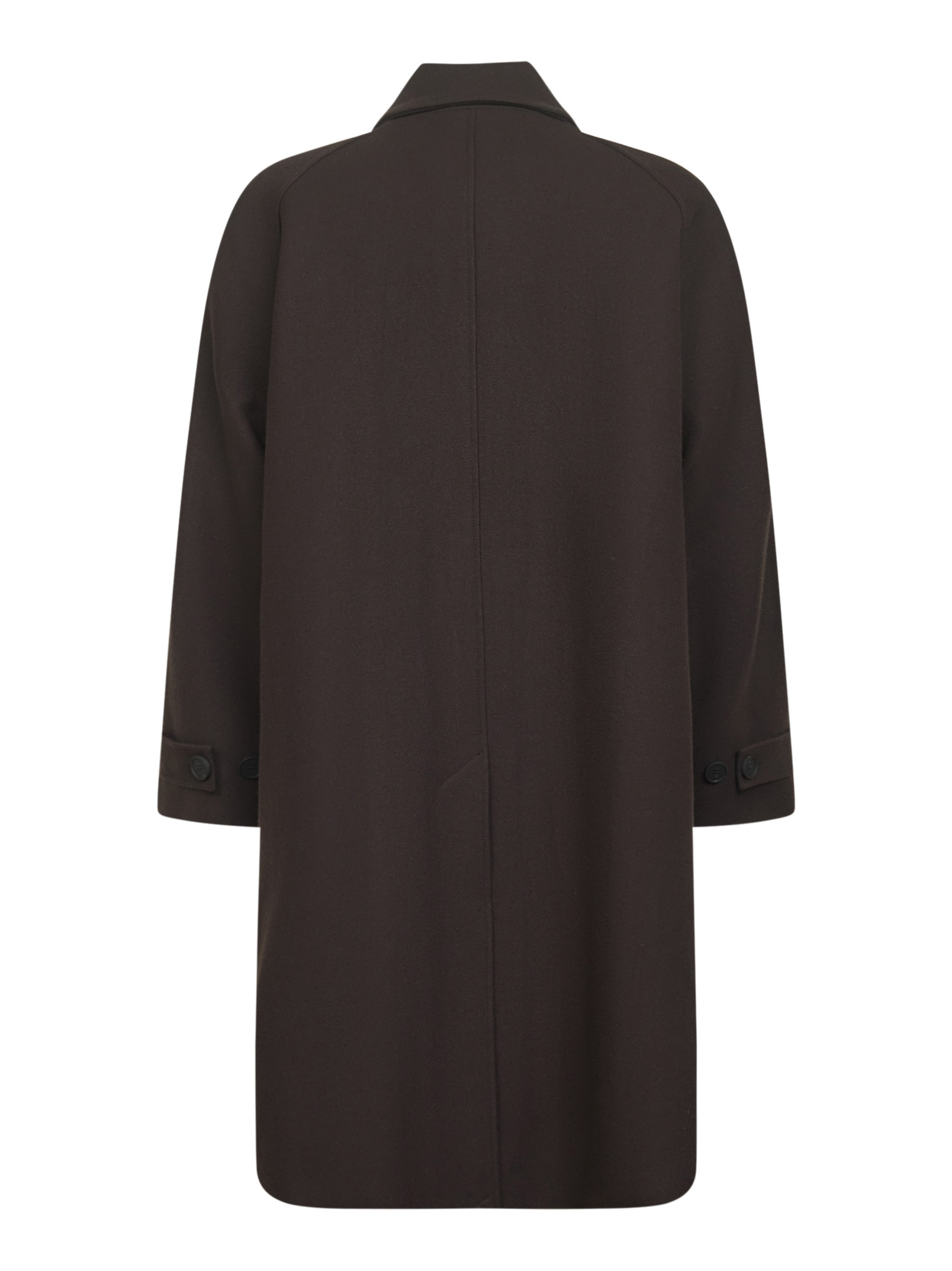 Studio Nicholson Wool Coat With Raglan Sleeves And Pockets In Brown