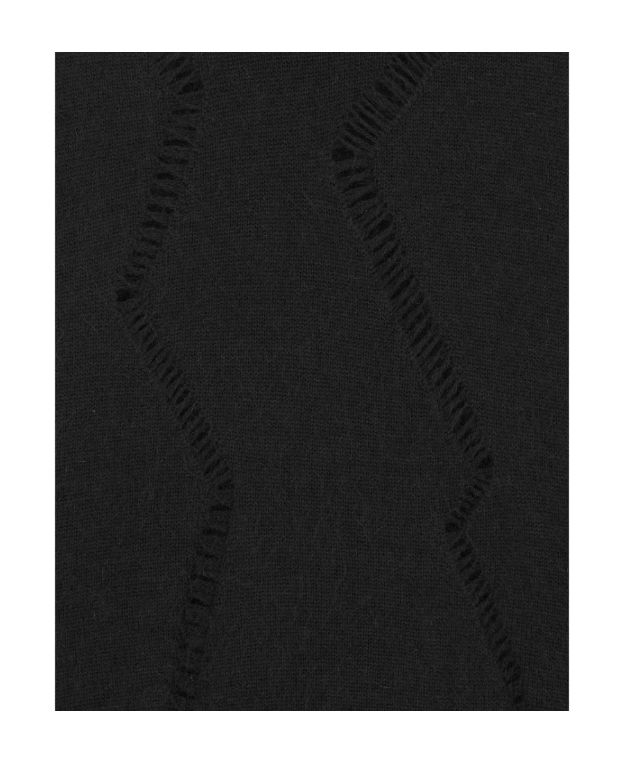 Saint Laurent Cut-out Roll-neck Jumper In Black