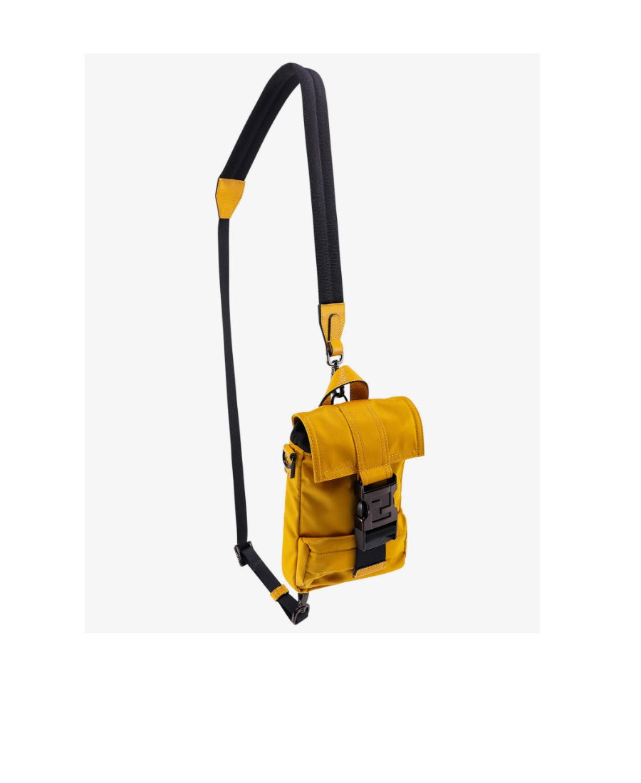 Fendi Logo-buckle Messenger Bag In Yellow