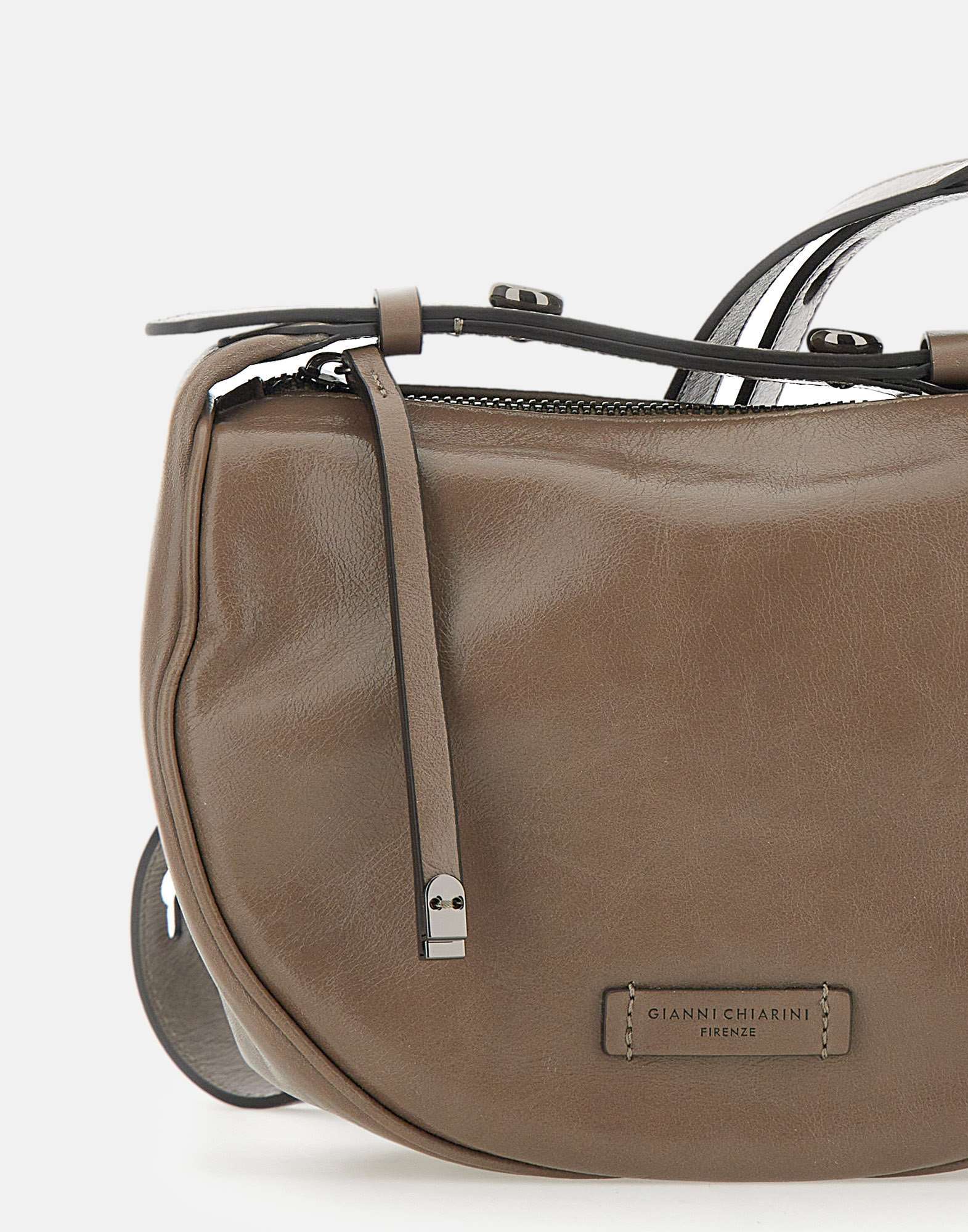 Gianni Chiarini Logo Patch Shoulder Bag In Brown