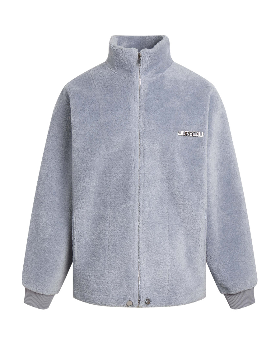 Liuregali Logo Collar Casual Jacket In Gray