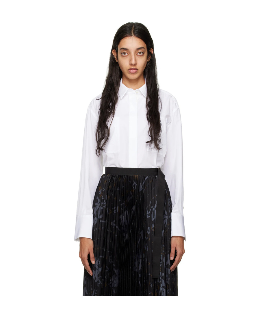 Shop Sacai Long-sleeved Shirt In White