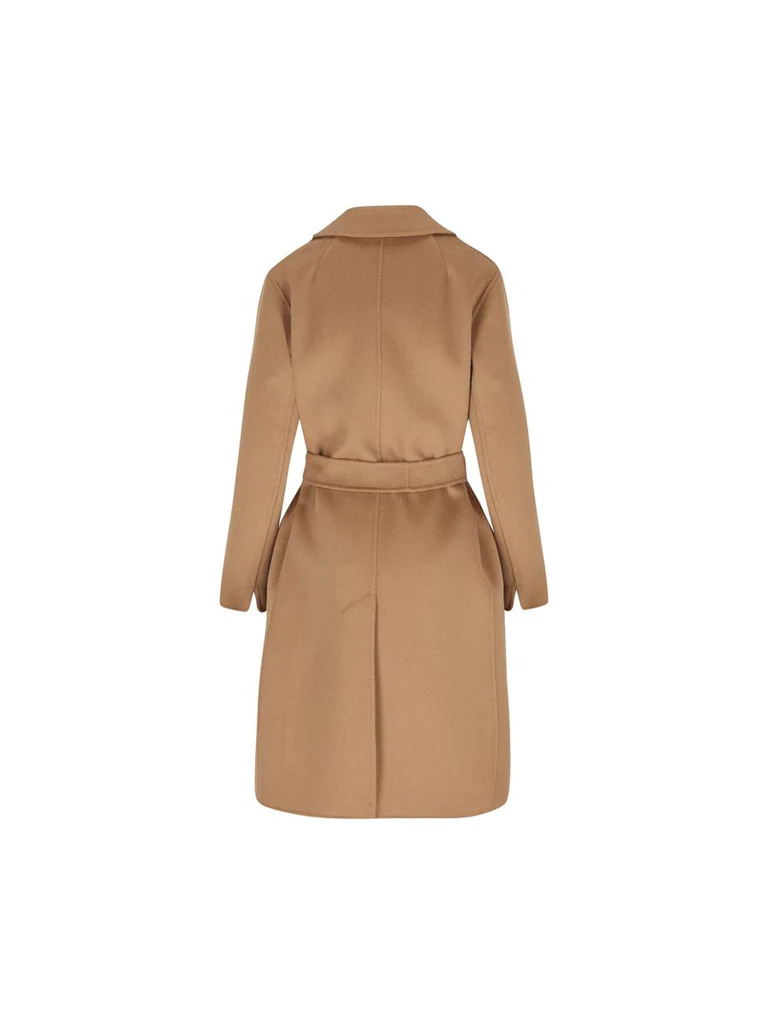 Max Mara Lace-up Coat In Brown