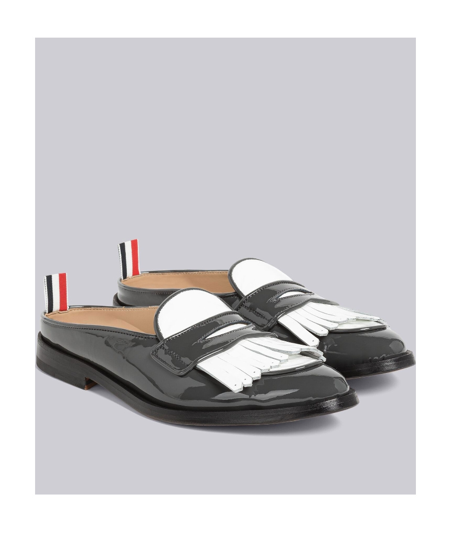 Thom Browne Varsity Penny Loafer With 2 Cm Heel In Black