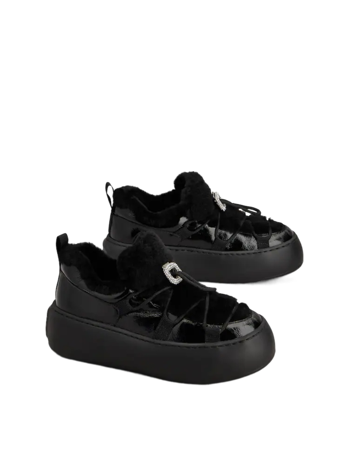 Roger Vivier Viv' Up Sneakers In Patent Leather In Black