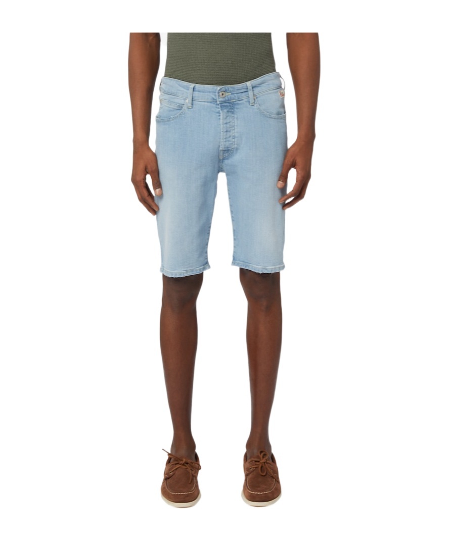 Roy Rogers Belt-loop Denim Shorts In Blue