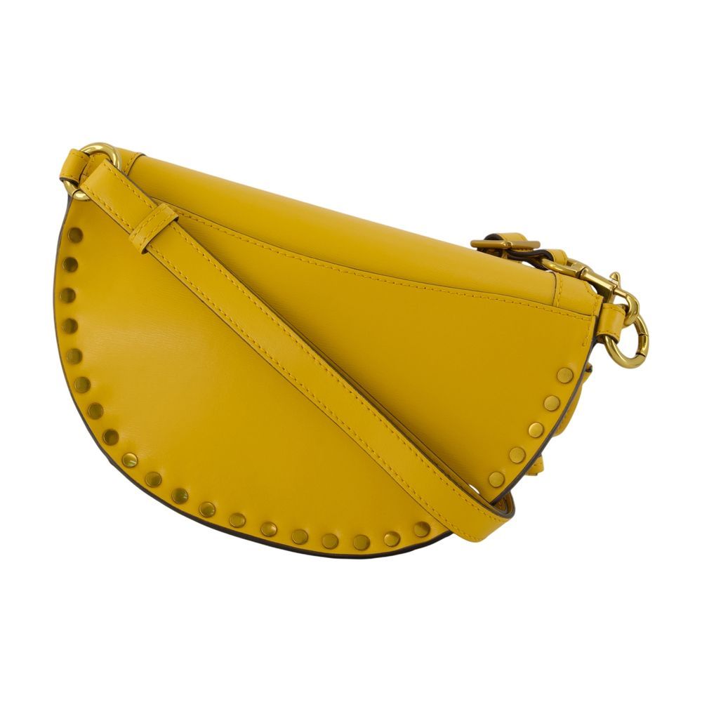 Isabel Marant Skano Studded Half-moon Cross Body Bag In Brown
