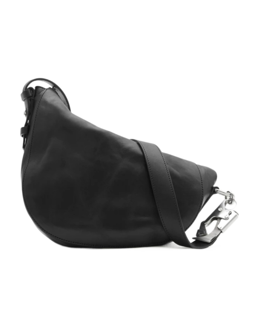 Burberry Black Leather Knight Small Shoulder Bag In Black