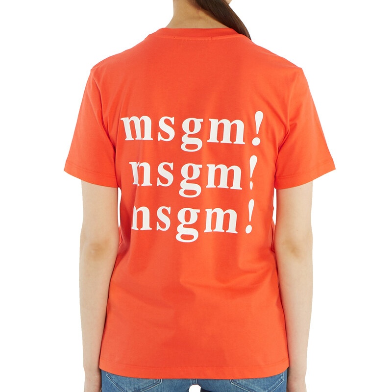 Msgm T-shirt With Logo In Orange