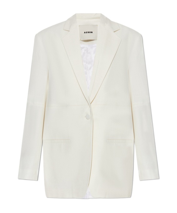 Shop Aeron Mercedes Suiting Blazer In White