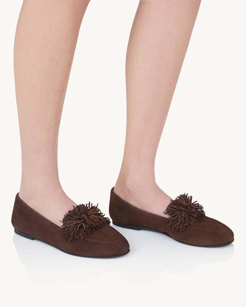 Aquazzura Suede Loafers In Brown