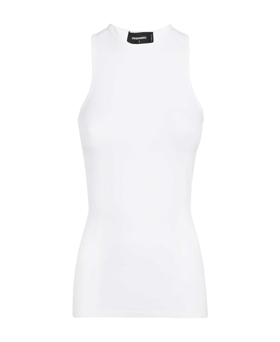 Dsquared2 Sleeveless Vest With Round Neck In White