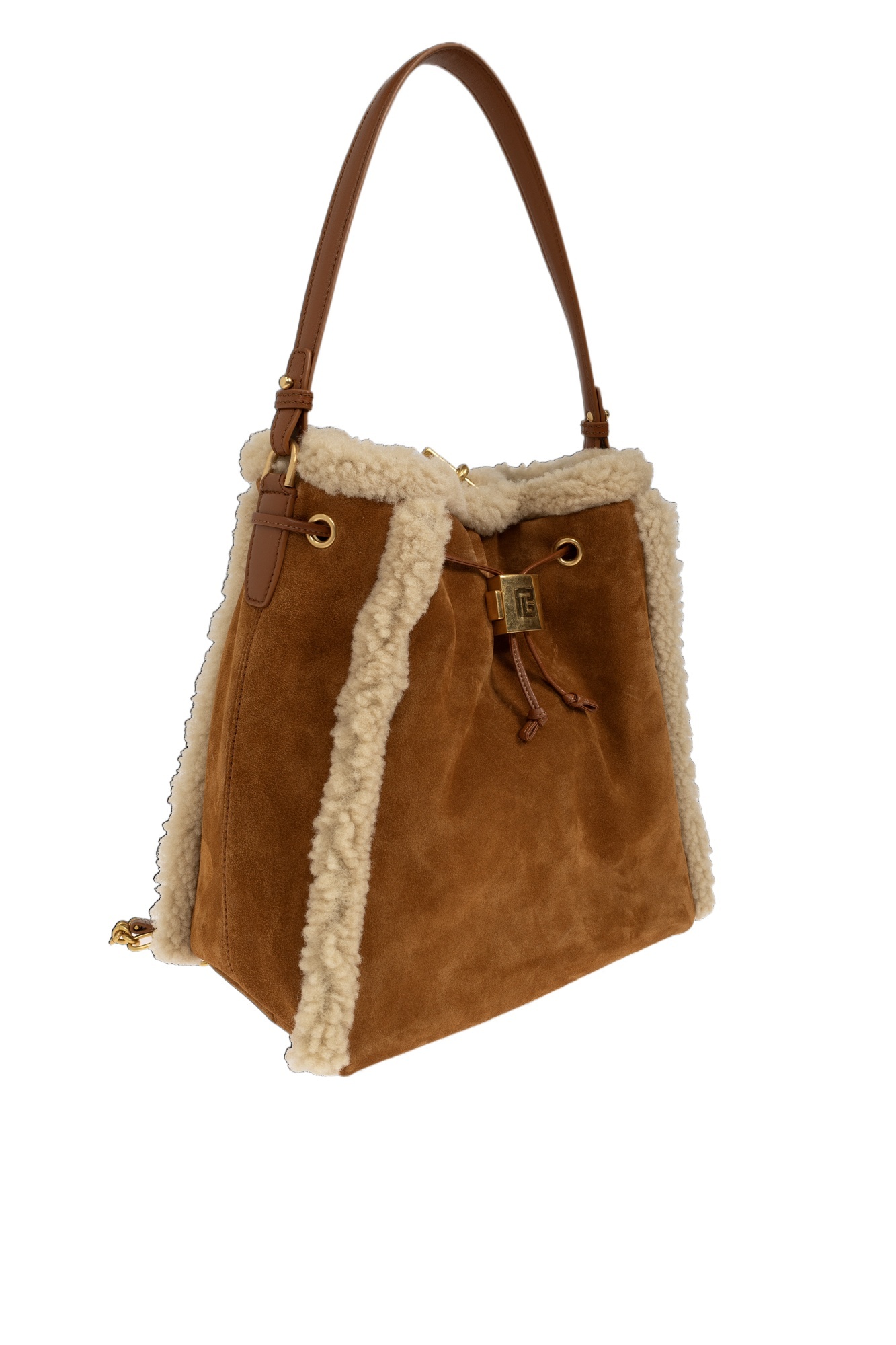 Balmain Drawstring Backpack In Brown