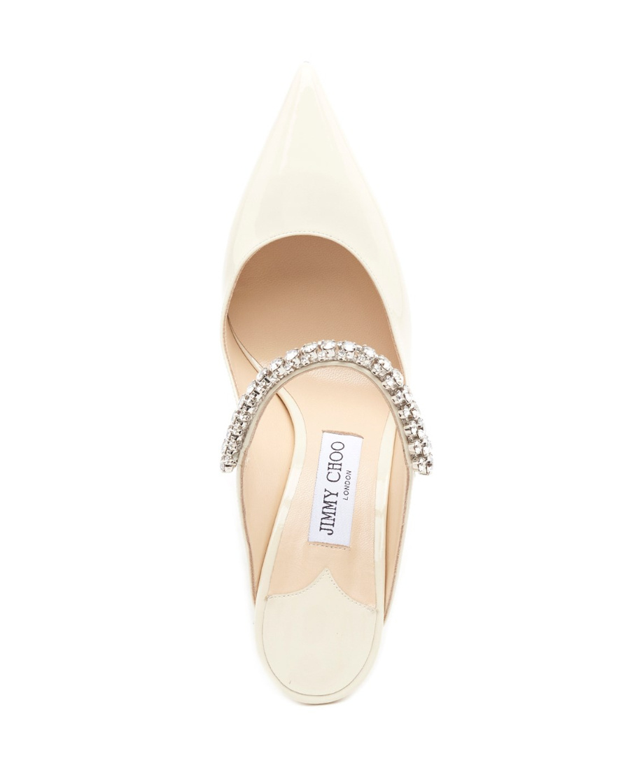 Jimmy Choo Lizard-embossed Leather Bing Mules Women In White
