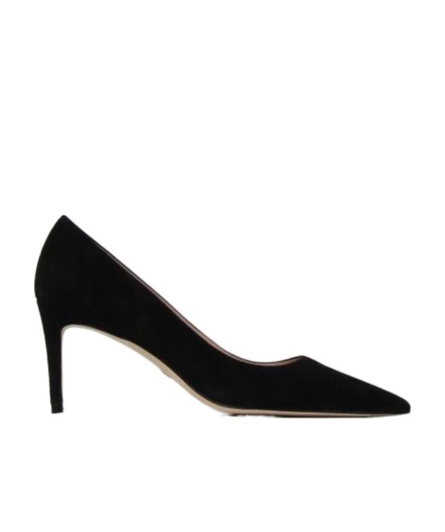 Stuart Weitzman Pointed-toe 75mm Leather Pumps In Black