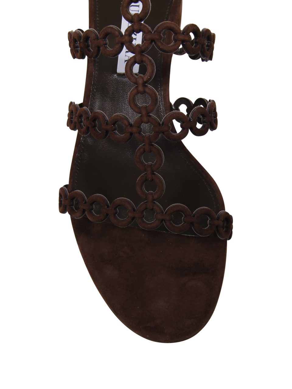 Aquazzura Infinity Chain 35 Suede Sandals In Black