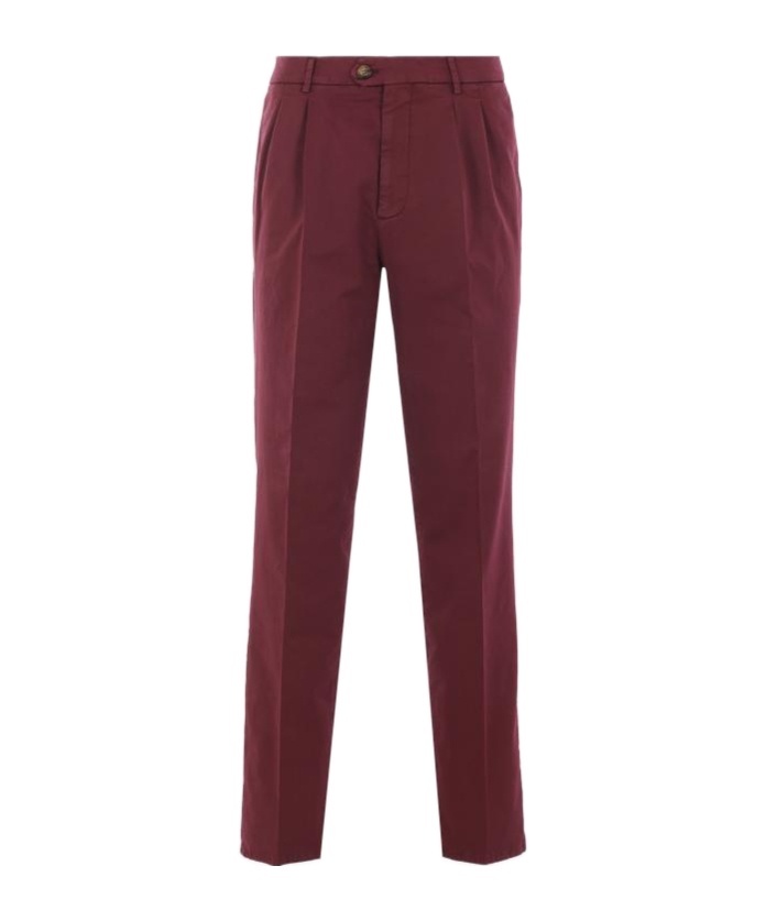 Brunello Cucinelli Casual Pants With Belt Loops In Red