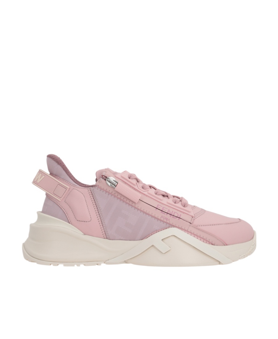 Fendi Flow Leather Sneakers In Nude