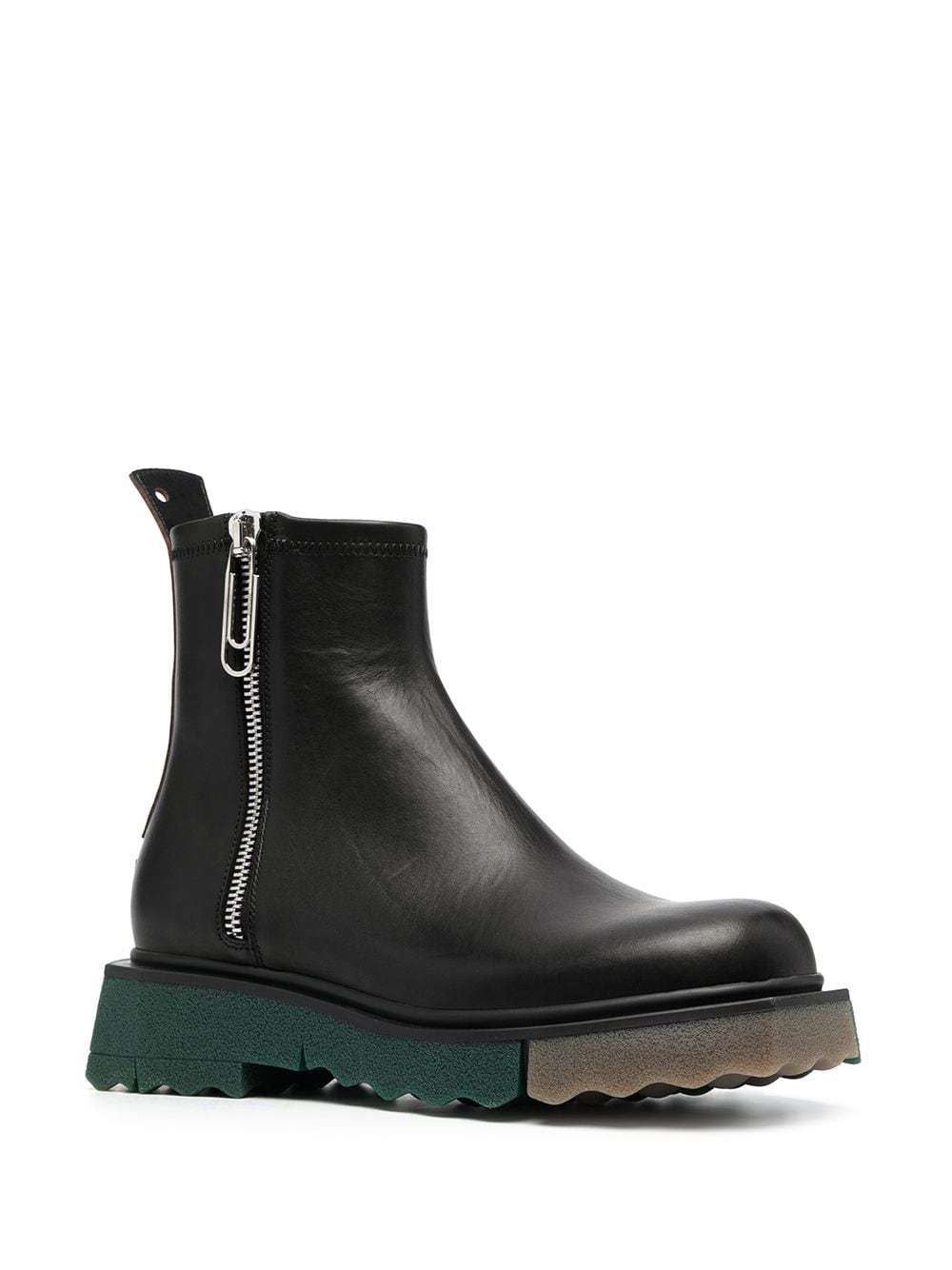 Off-white Zip-fastening Sponge Ankle Boots In Black