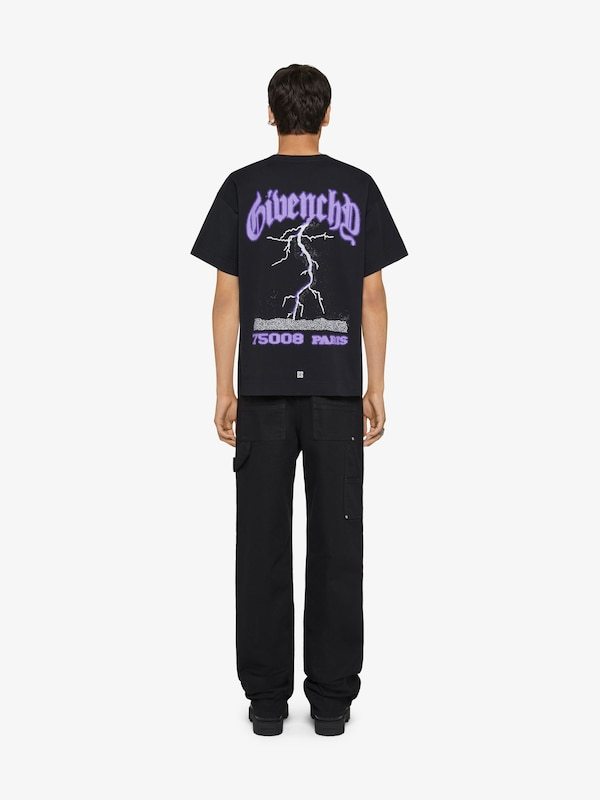 Givenchy Lightning-print T-shirt In Black