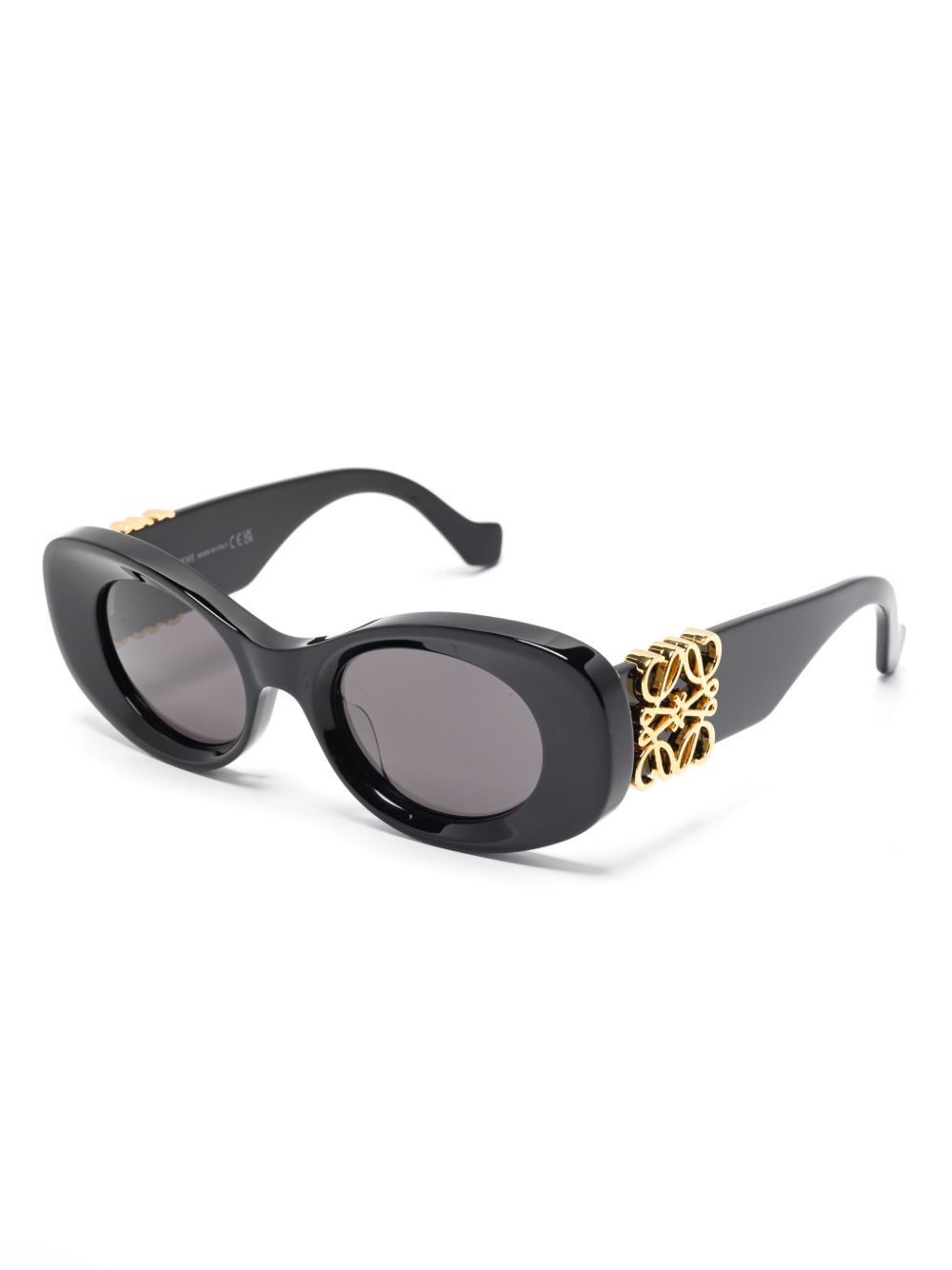 Loewe Beveled Oval Maxi Anagram Sunglasses For Woman In Black