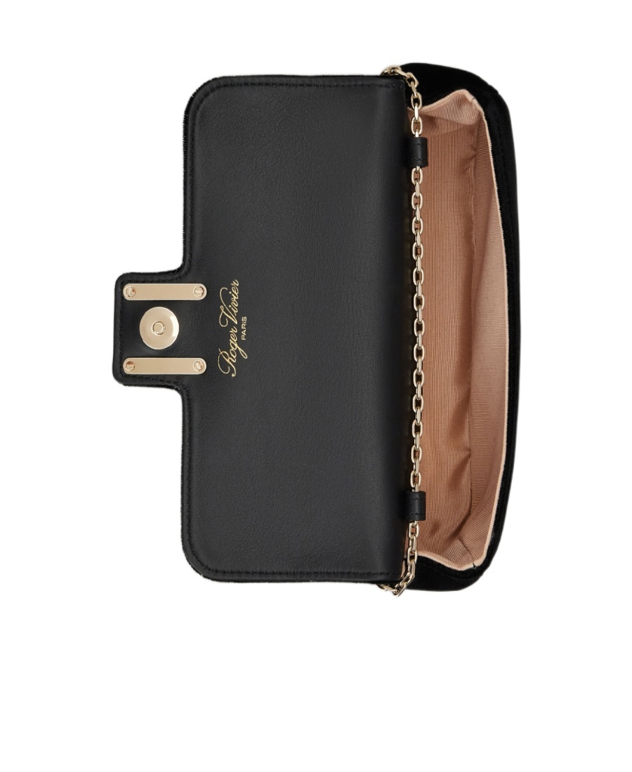 Roger Vivier Jeu De Fille Buckle Clutch Bag In Black