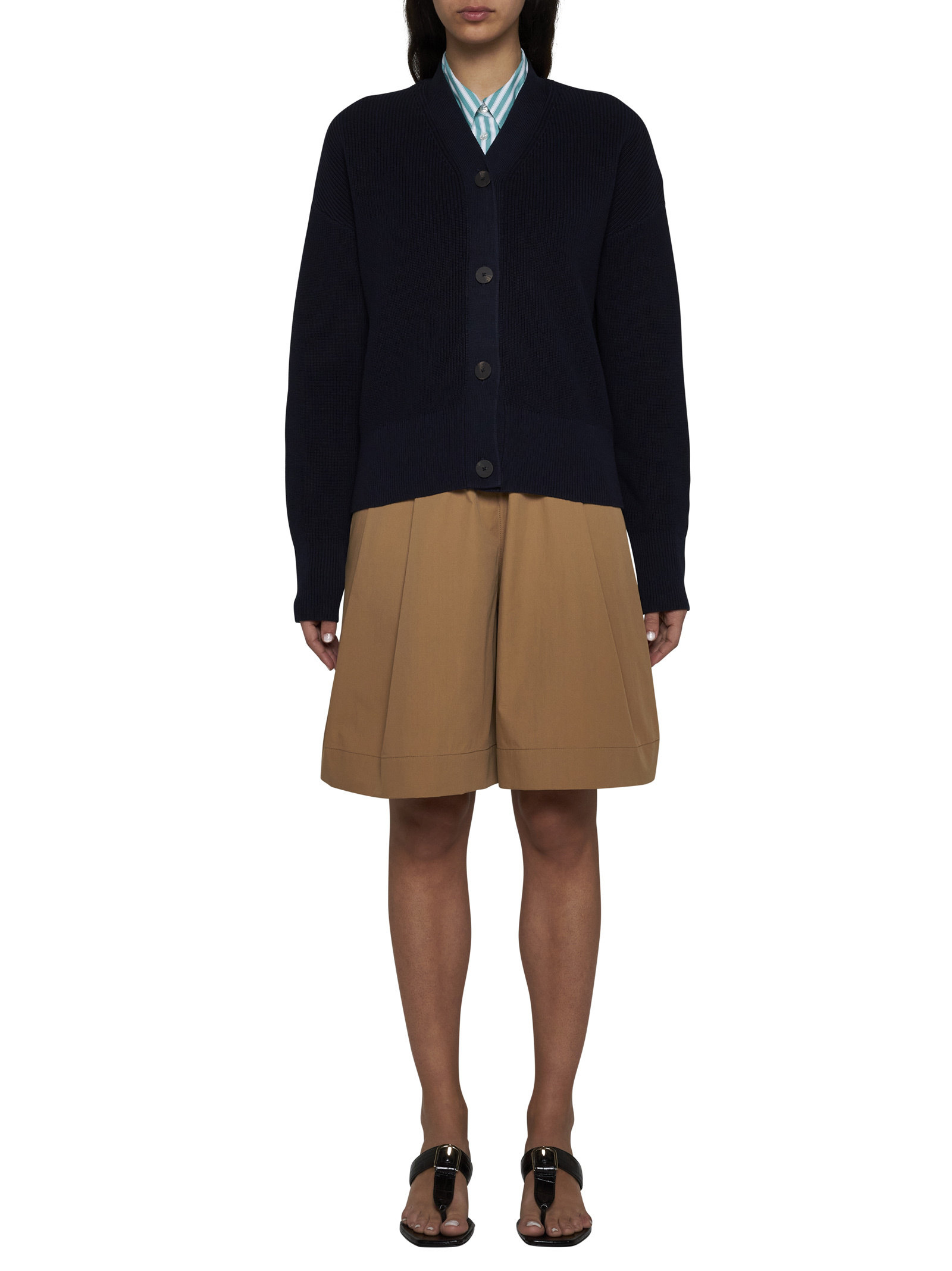 Studio Nicholson Cito Cotton Shorts In Brown