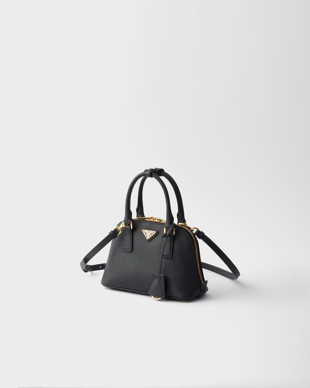 Prada Handbag Leather Top Handles In Black