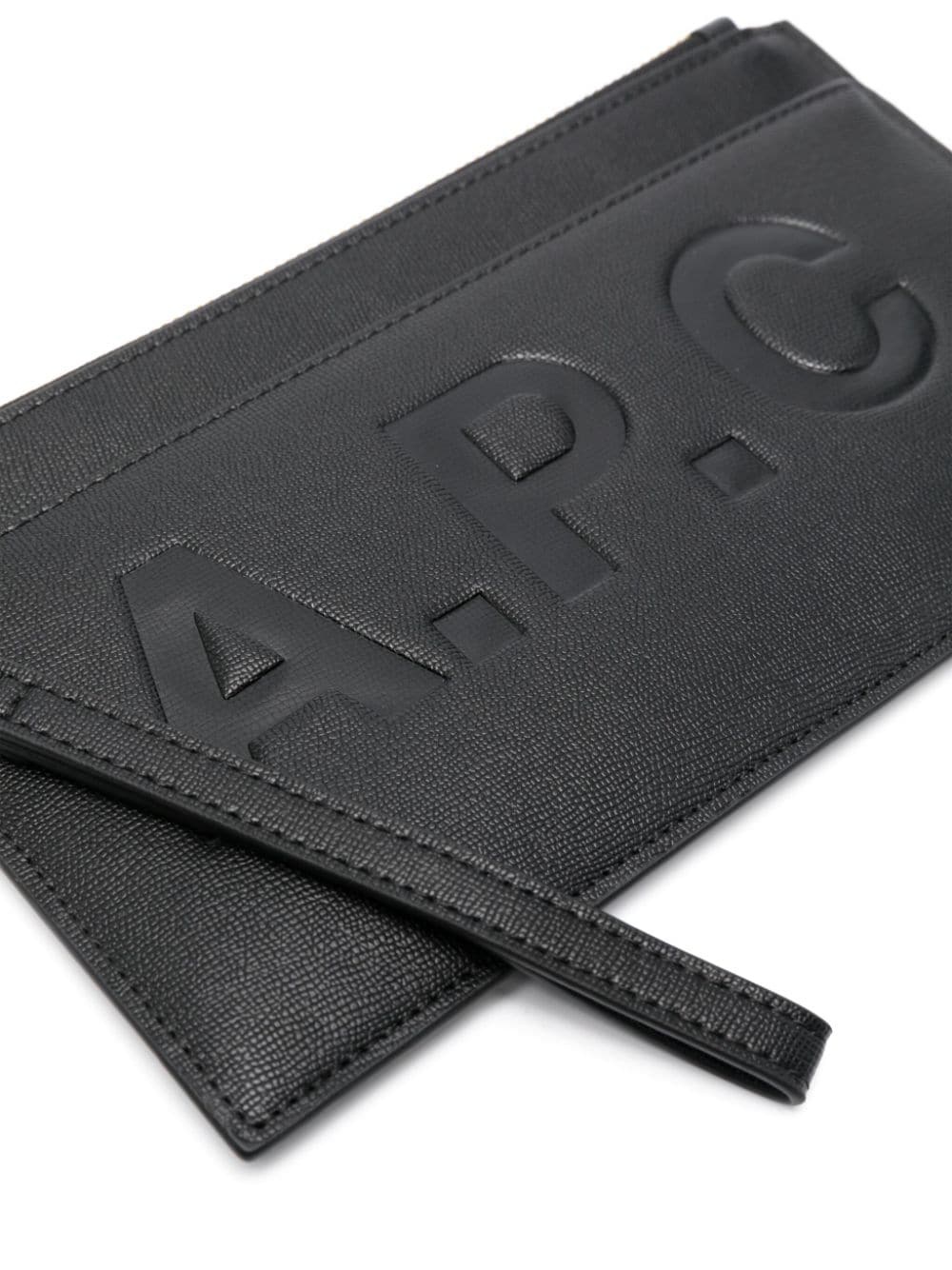 APC LOGO-DEBOSSED FAUX-LEATHER CLUTCH BAG 