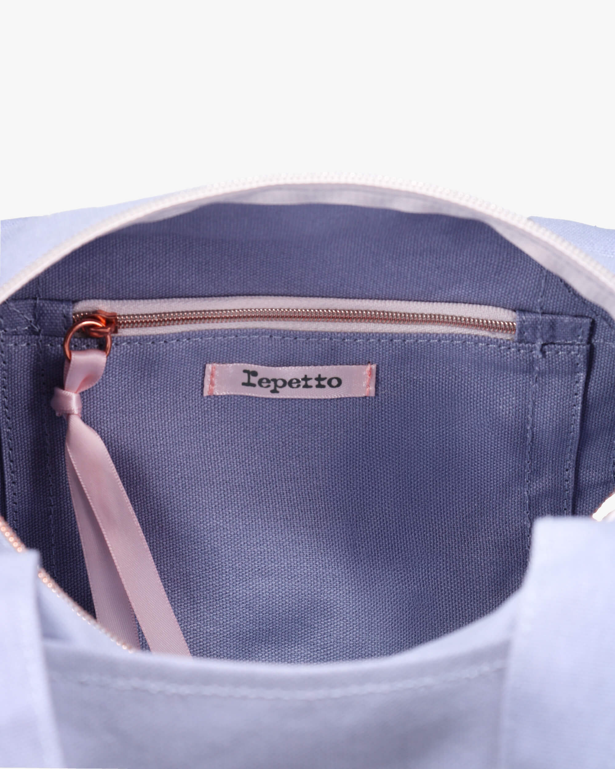 Repetto Small Cotton Duffle Bag With Logo In Purple