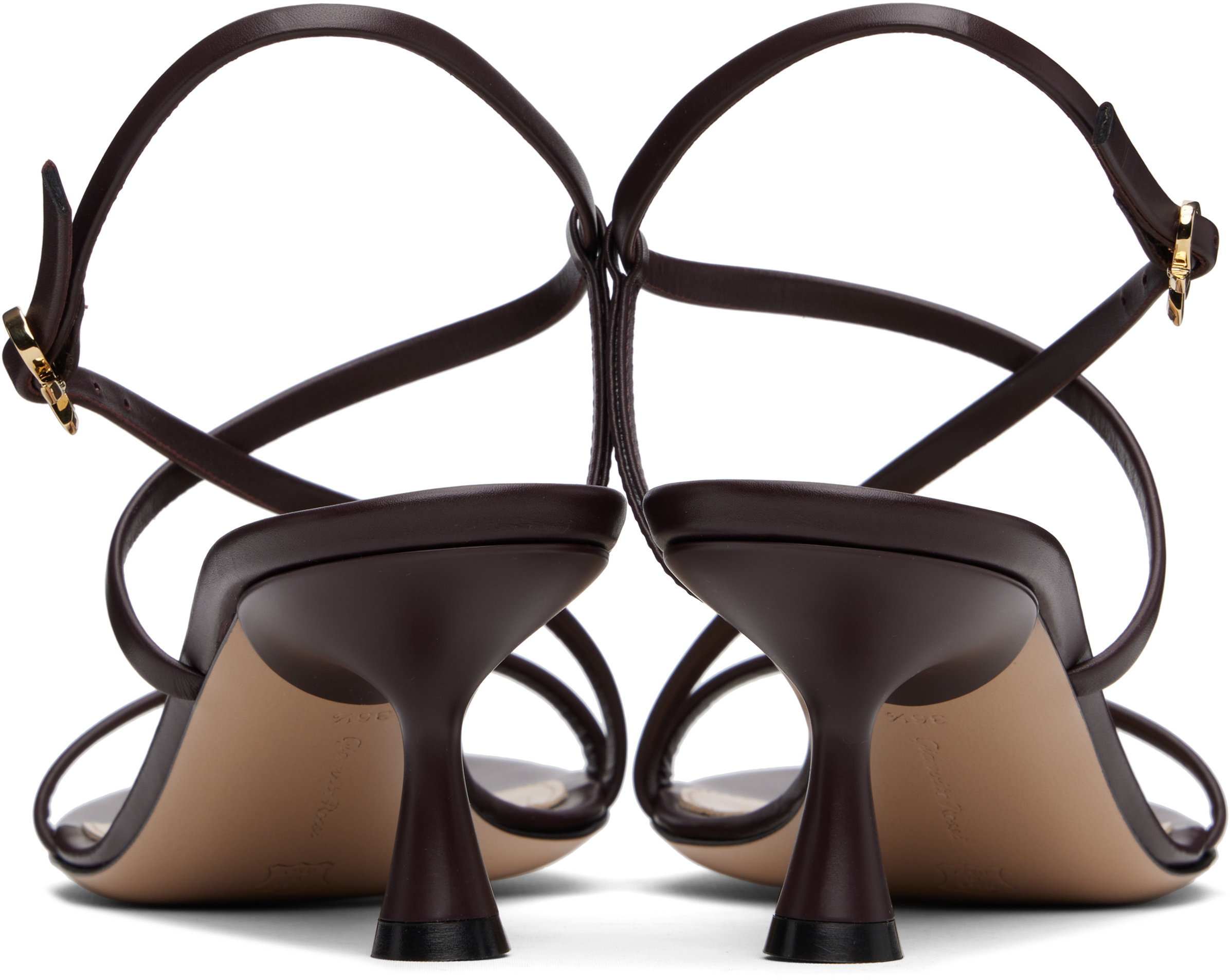 Gianvito Rossi Strappy Leather Ankle-strap Sandals In Brown