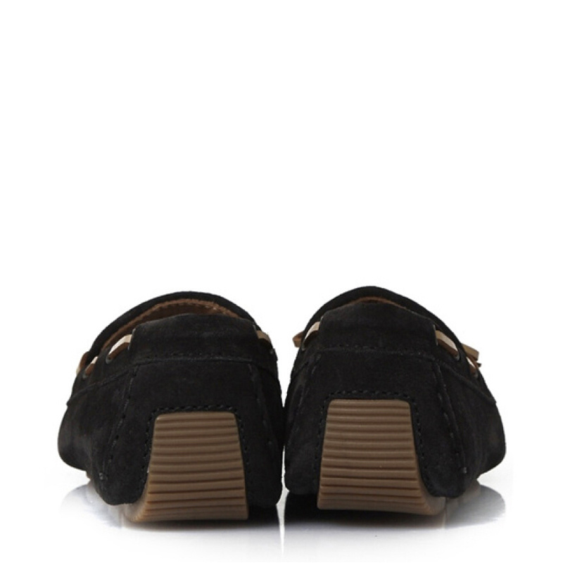 Bottega Veneta Dark Gray Logo Detail Flat Shoes In Gray
