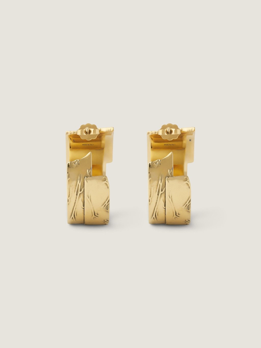 Givenchy Tape Earrings In Metal And Enamel In Gold