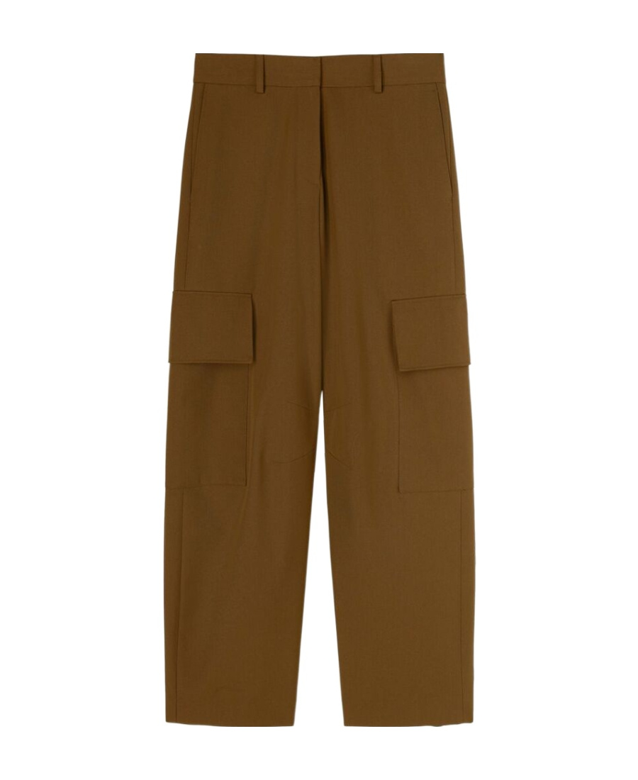 Palm Angels Tailored Cotton Blend Cargo Pants In Brown