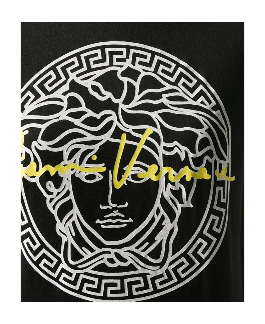 Versace Medusa Print T-shirt In Black