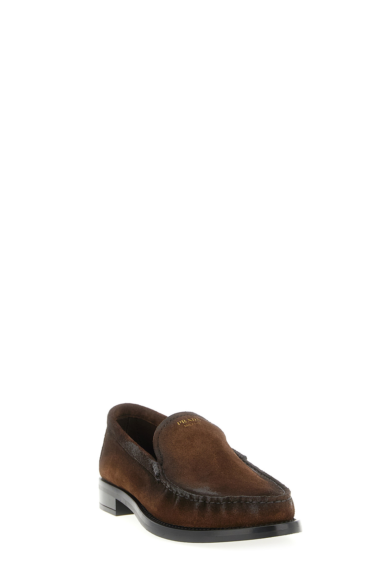 Prada Round-toe Loafers In Brown