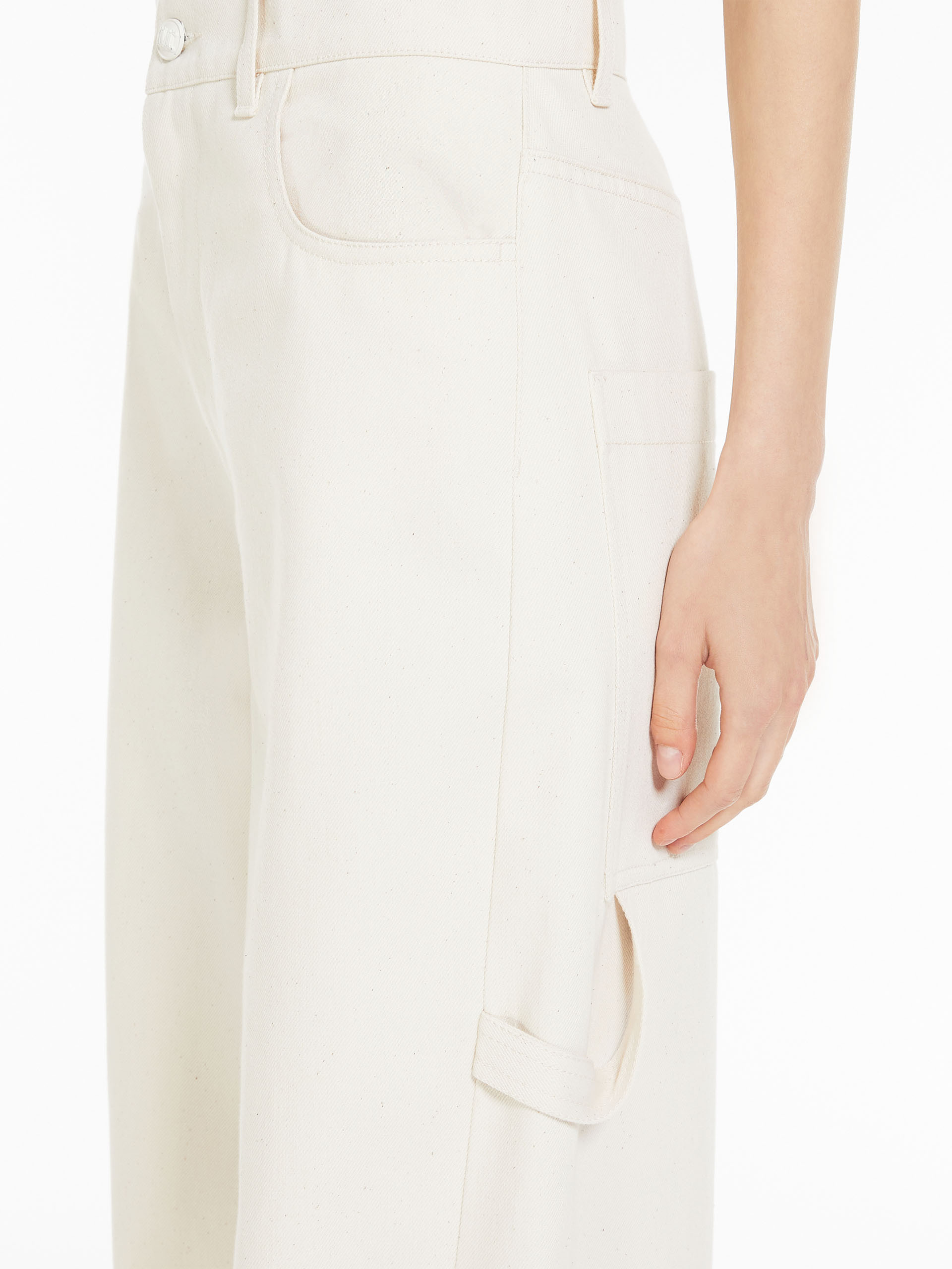 Max Mara Casual Pants With Logo Affixed In White