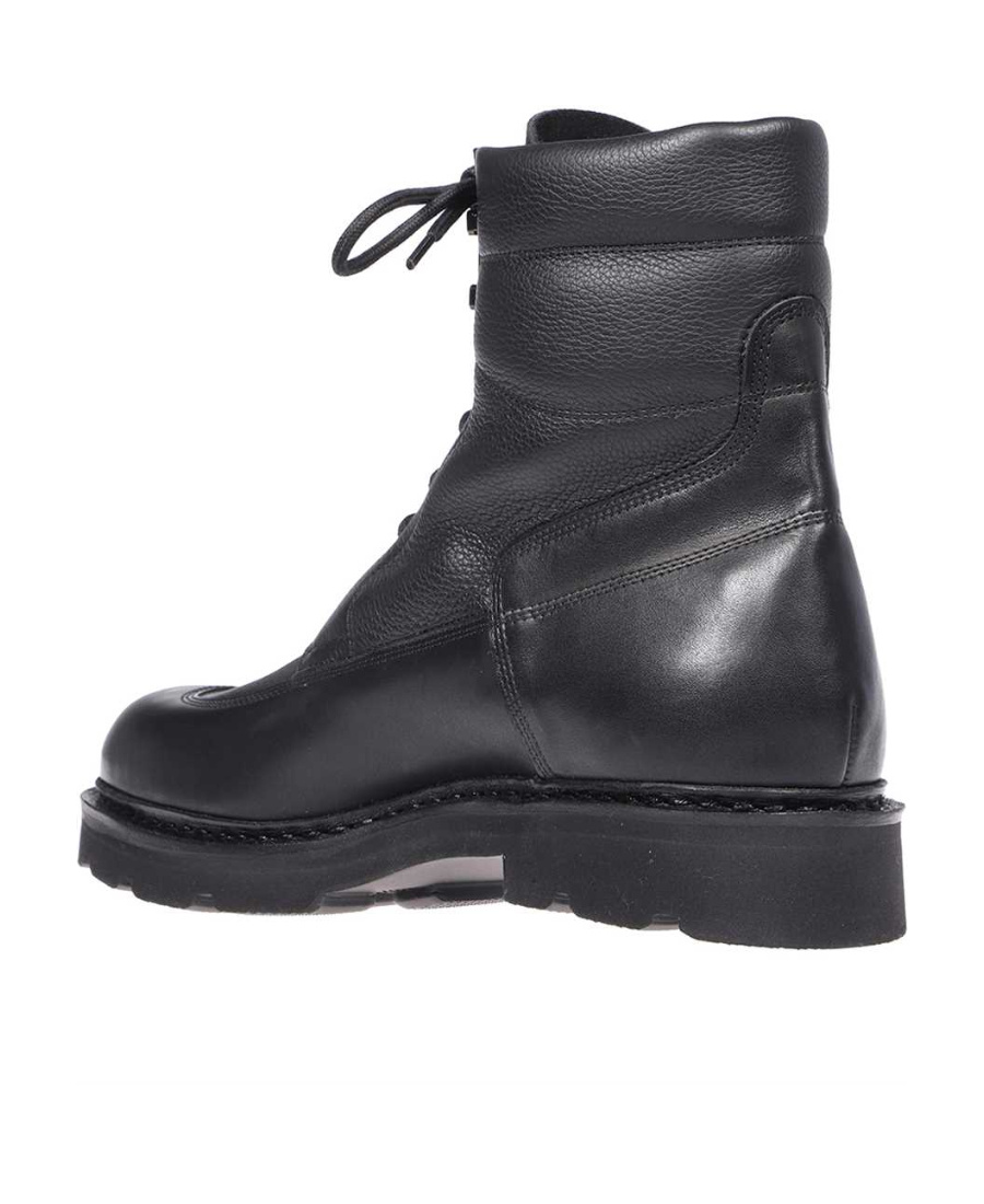 John Lobb Round Head Lace-up Boots In Black
