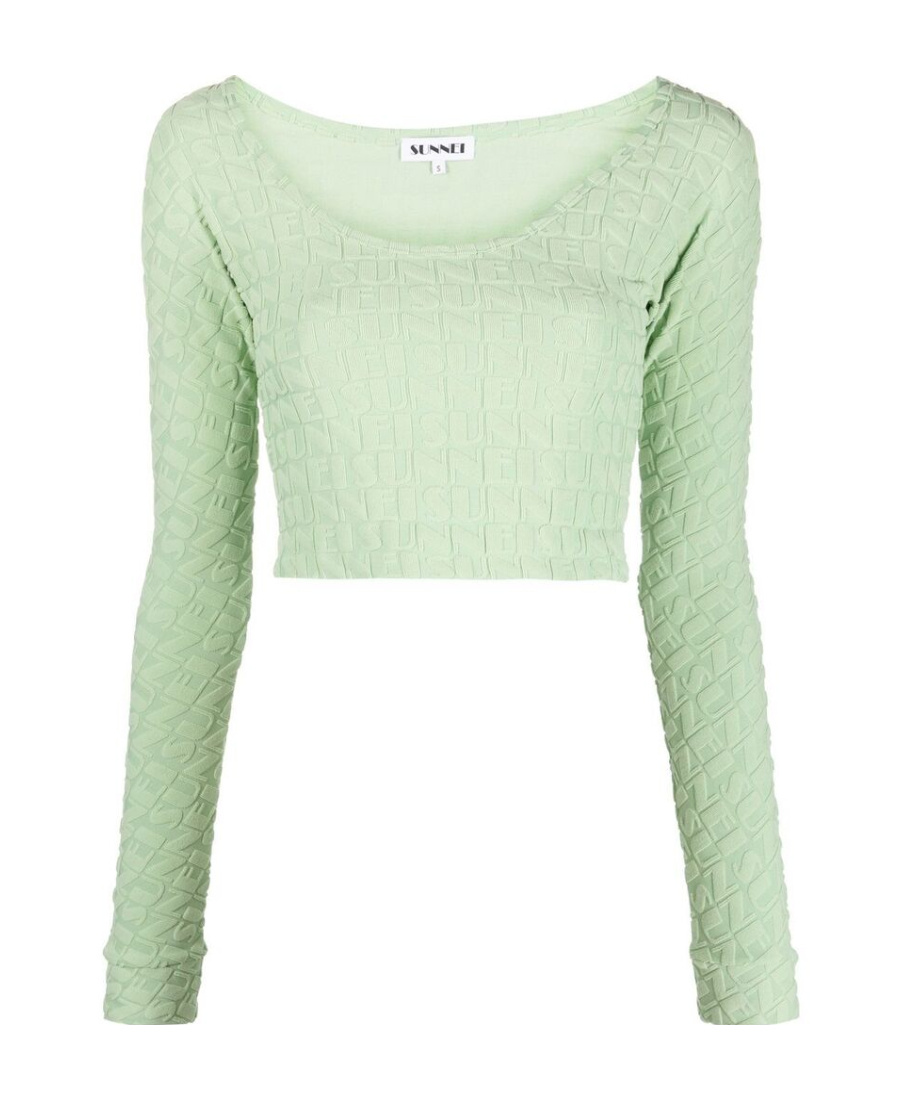 Sunnei Letter Detail Long-sleeved T-shirt In White