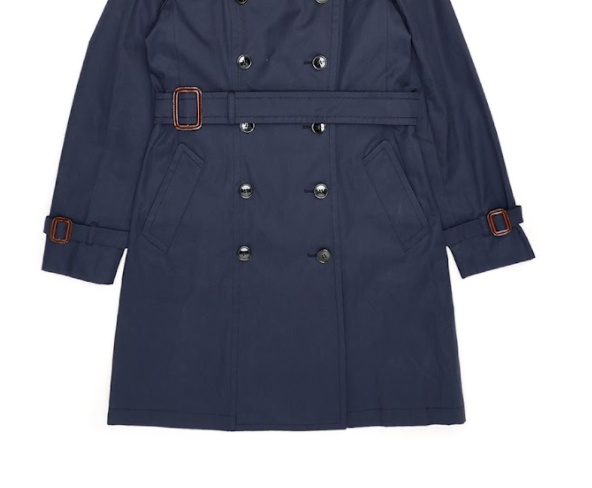 Weekend Max Mara Double-breasted Lapel Trench Coat In Blue