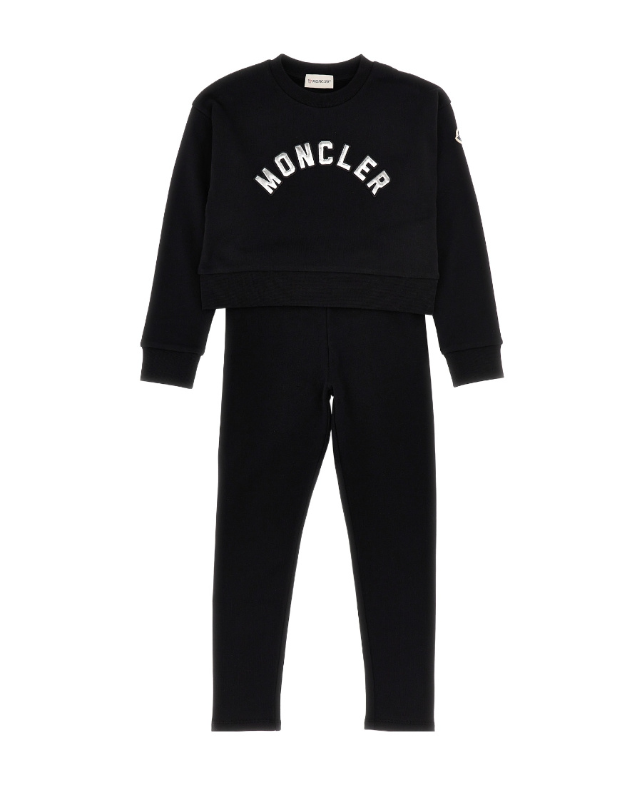 Moncler Embossed-logo Cotton Tracksuit In Black