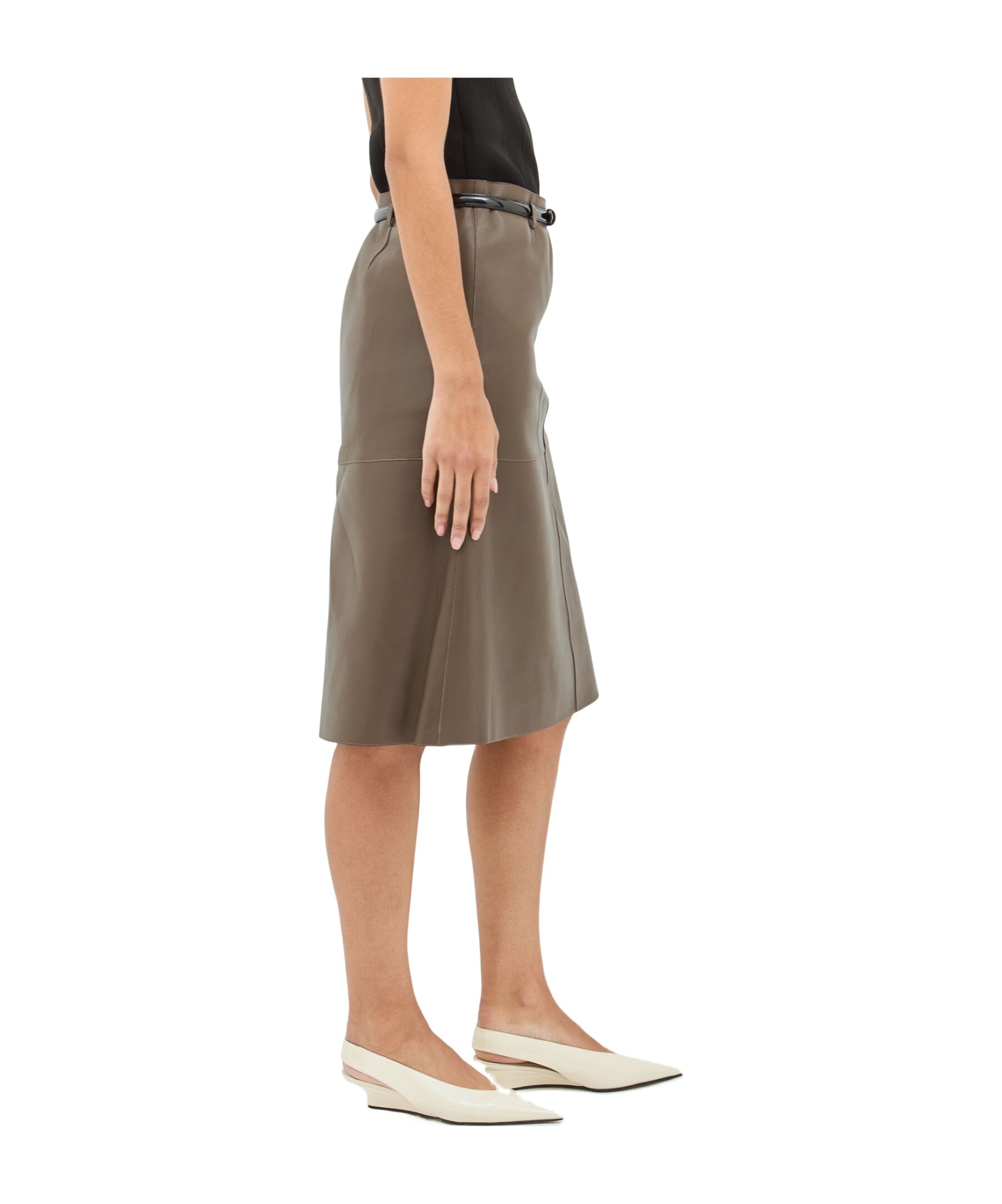 Totême Toteme Women Double Leather Skirt In Multicolor