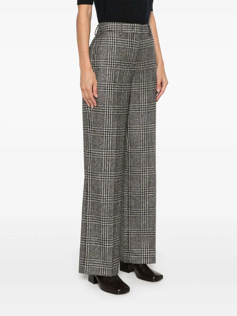 Lorena Antoniazzi Checkered Trousers In Gray